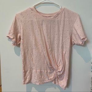 Light Pink Distressed Tee